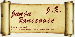 Janja Ranitović vizit kartica
